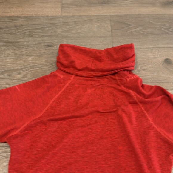 NIKE Heathered Red Rolled Cowl Neck Long Sleeve Pullover Sweatshirt Top Size S - Picture 5 of 13